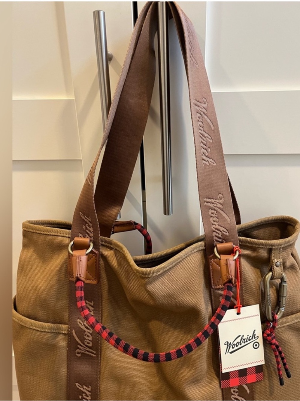 Woolrich x Target Collab Canvas Tote w/Carabiner, NWT - Picture 6 of 9